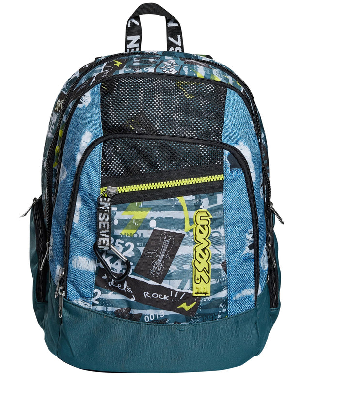 Seven Rucksack, Backpack für Schule, Uni & Freizeit, Geräumige Schultasche für Teenager, Mädchen, Ju
