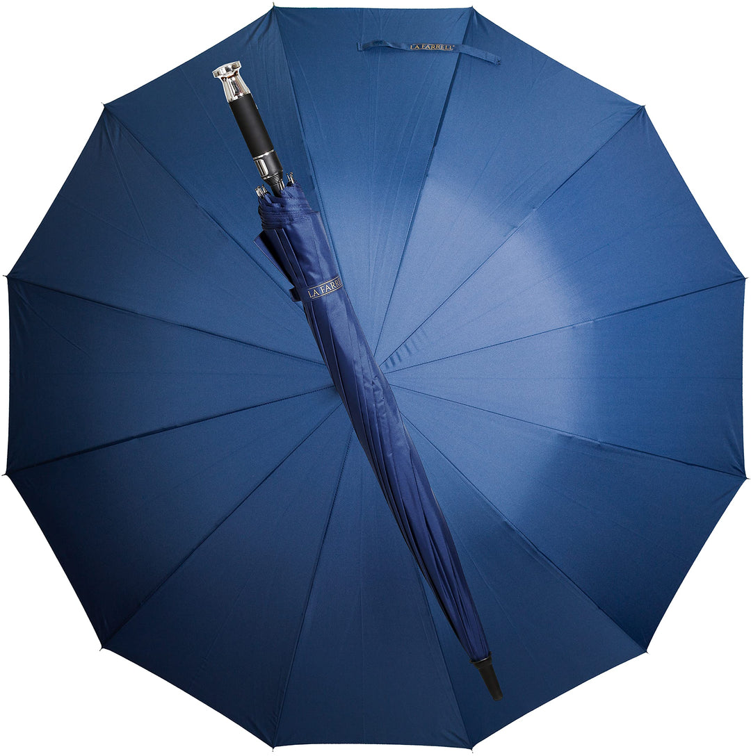 La Farrell Regenschirm XXL, Stockschirm, Golfschirm, Automatik, gross, blau, mit Schutzhülle, Ø ca.1