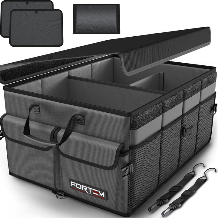 FORTEM Kofferraum Organizer, Kofferraumtasche, Zusammenklappbarer Auto Organizer Kofferraum mit Fäch