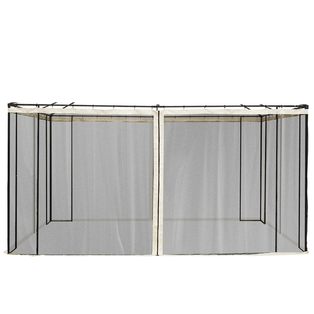 Outsunny Moskitonetze für Pavillon Barnum Gartenpavillon 3 x 4 m – Set mit 4 Moskitonetzen mit Reiss