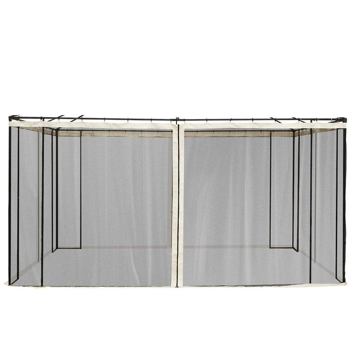 Outsunny Moskitonetze für Pavillon Barnum Gartenpavillon 3 x 4 m – Set mit 4 Moskitonetzen mit Reiss