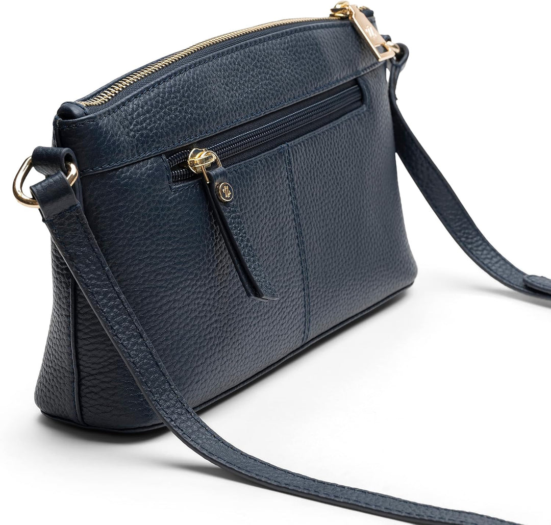 Lazarotti Bologna Leder Umhängetasche Damen | verstellbarer Schultergurt | mittelgrosse Crossbody Ba