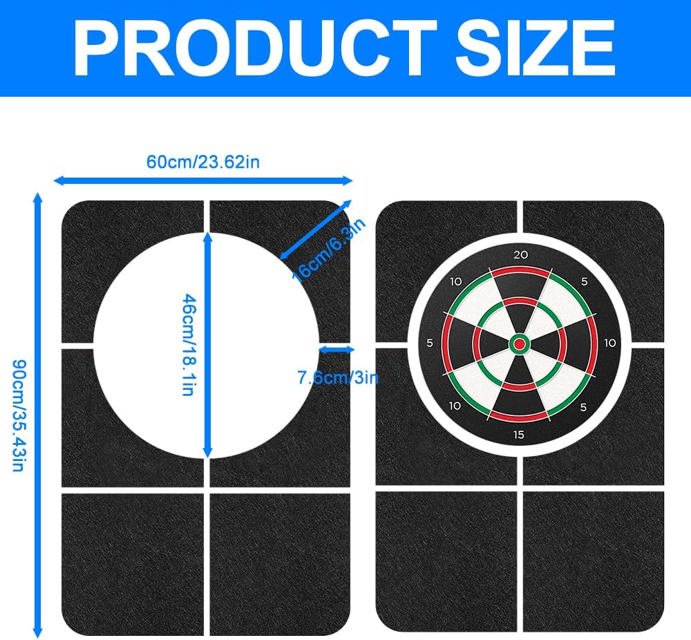 Dartboard Wandschutz, Selbstklebende Dartscheiben Umrandung, Dartboard-Rückseite- Gespleisster Rand