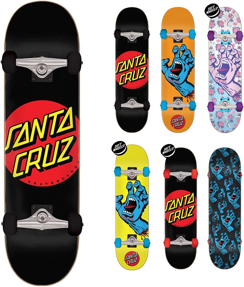 SANTA CRUZ 20 x 70 cm Skatebord Komplett – schreiende Hand Mid Mehrfarbig 7.8", Mehrfarbig 7.8"