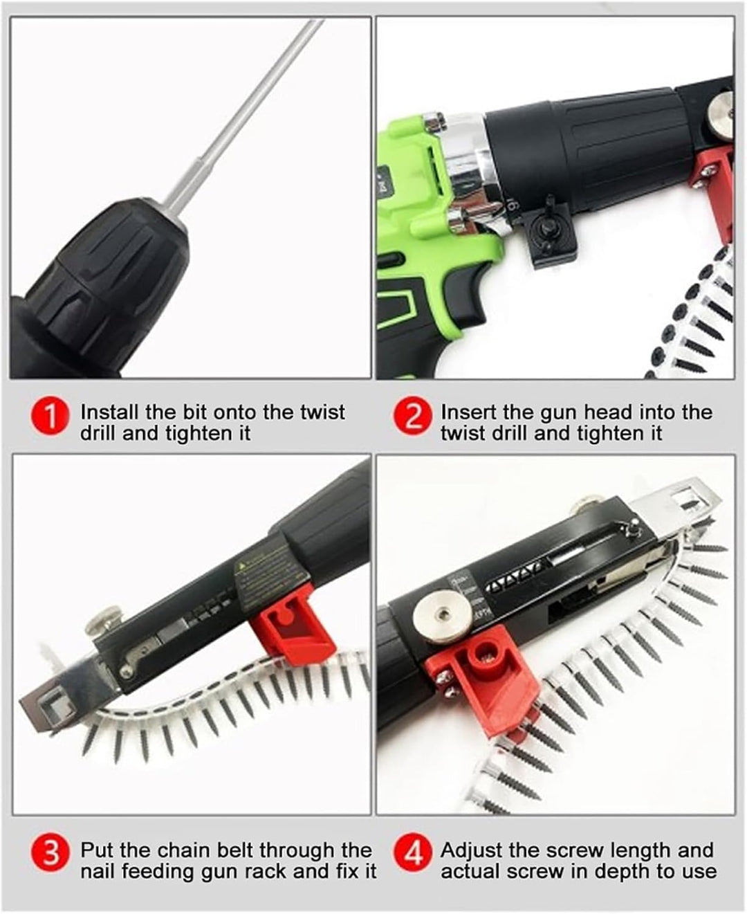 Automatische Kettennagelschrauben-Anziehausrüstung, Adapter, Anziehausrüstung, Magazinierte Schnellb