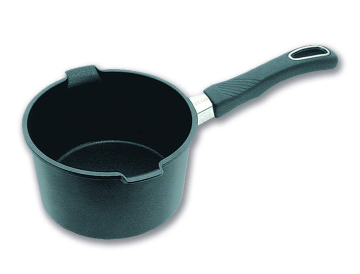 Original Gundel GUSS-MILCHTOPF INDUKTION, Ø 16 cm, Höhe 9 cm, Kasserolle mit Stiel, PFOA-frei, Akku-
