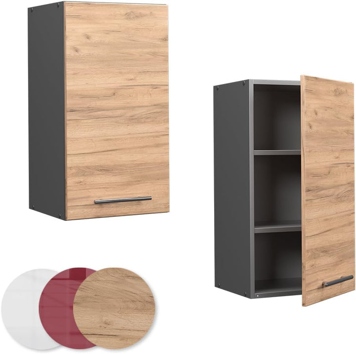 Vicco Hängeschrank Fame-Line, Goldkraft Eiche/Anthrazit, 40 cm Goldkraft Eiche Hängeschrank 40 cm, G