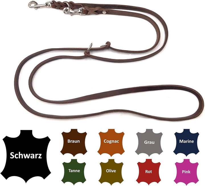 Hundeleine Fettleder kleine Hunde/grosse Hunde 2m / 2,40m / 2,80m / 3,50m / 5m Doppelleine verstellb