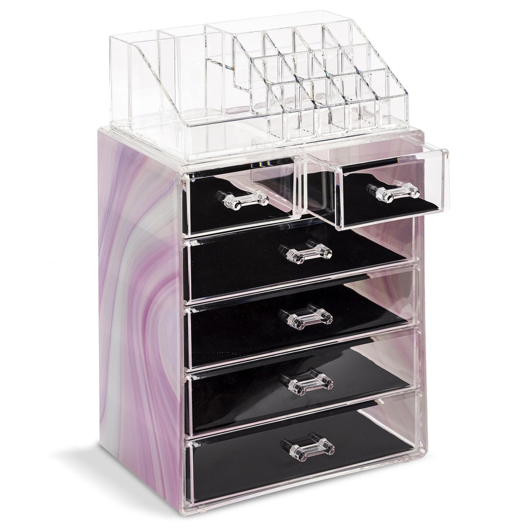Sorbus Aufbewahrungsbox aus Acryl, geräumiges Design, ideal für Badezimmer, Kommode, Schminktisch un