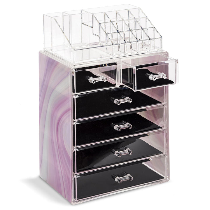 Sorbus Aufbewahrungsbox aus Acryl, geräumiges Design, ideal für Badezimmer, Kommode, Schminktisch un