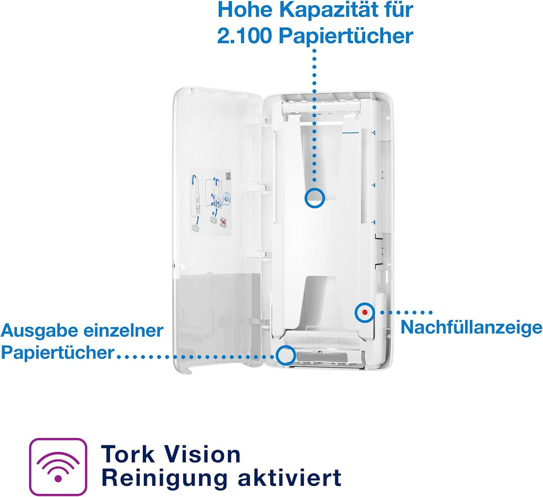Tork PeakServe Spender für Endlos Papierhandtücher Weiss H5 Hohe Kapazität Elevation 552500