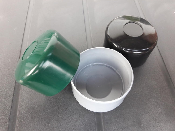 OuM 20 Stück Pfostenkappe Zaunpfahlkappe rund 42,4mm (1 1/4 Zoll) Grau
