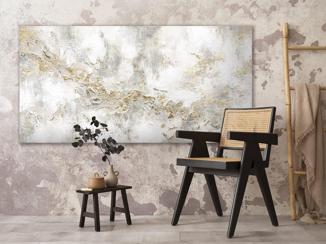 YS-Art Luxus Abstrakt Acryl Gemälde auf Leinwand Geschichte handgemalt Wandbilder Wohnzimmer modern