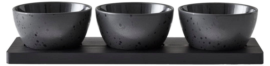 BITZ Kabarett Set 39 x 13 cm Dia. 12 x 6 cm 4 Teilen Galaxy Black 4 dl - dia. 12 cm Galaxy Black, 4