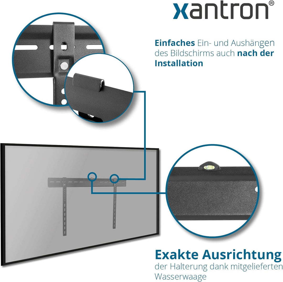Xantron® PRO-SS800 Feste Wandhalterung Fernseher 37-80 Zoll/VESA 200x200 bis 800x400 / TV Halterung
