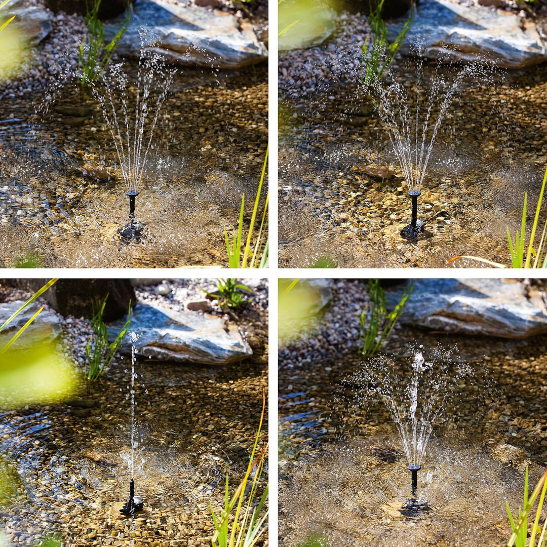 esotec Solar-Teichpumpenset 6/420, Solarpumpe mit Trockenlaufschutz, Sprinklerset für Wasserspiel Mi