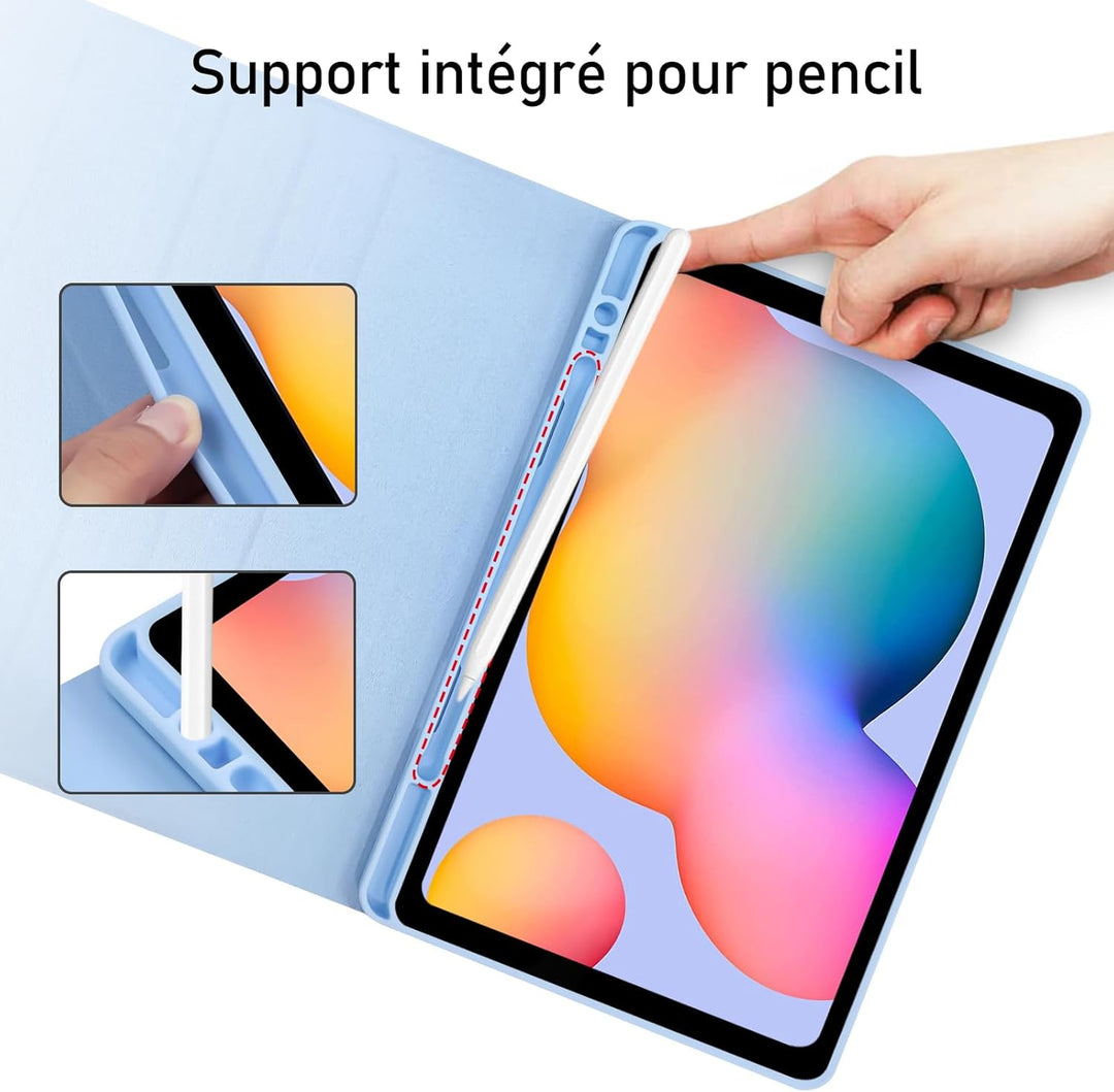 Tastaturhülle für Samsung Galaxy Tab S6 Lite 10,4 Zoll 2024/2022/2020, französisches AZERTY, magneti
