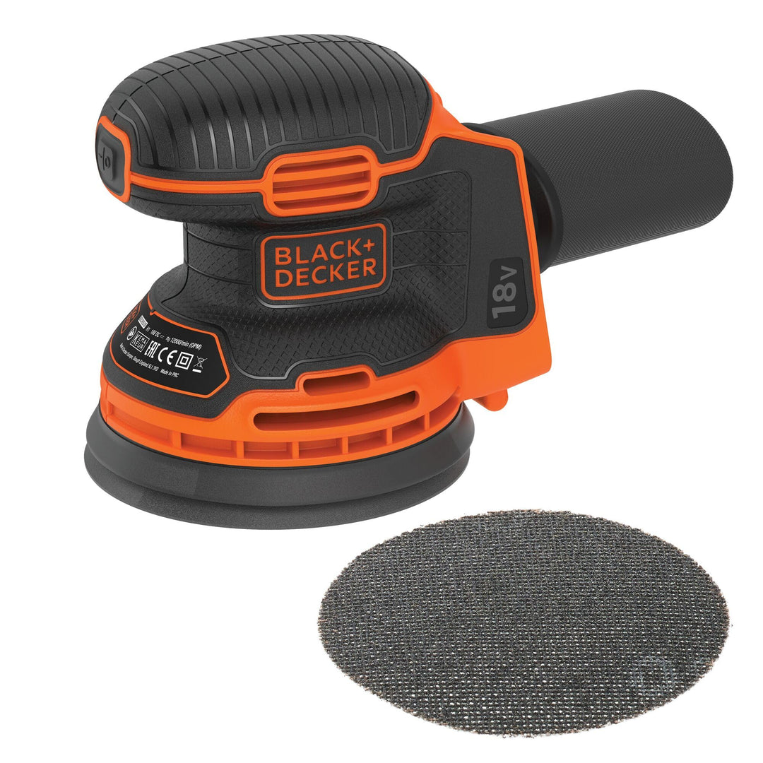 Black+Decker BDCROS18N Akku-Exzenterschleifer / Schleifmaschine (18V, mit Staubfangbehälter, zum Sch