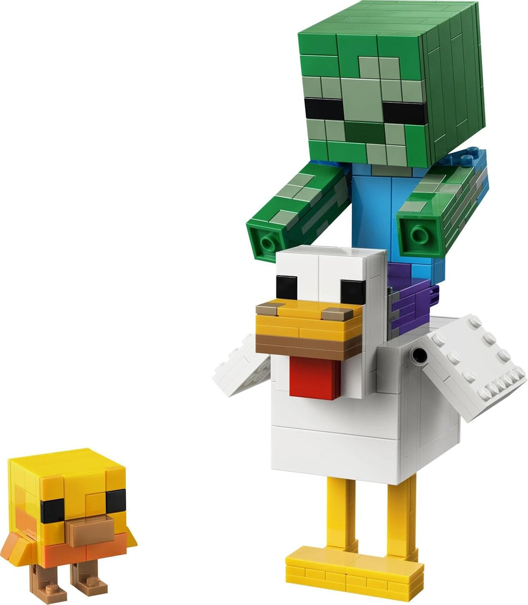 LEGO Minecraft Hühnerreiter - Bauspielzeug - Zimmerdeko zum Videospiel mit Zombiebaby, Huhn und Küke