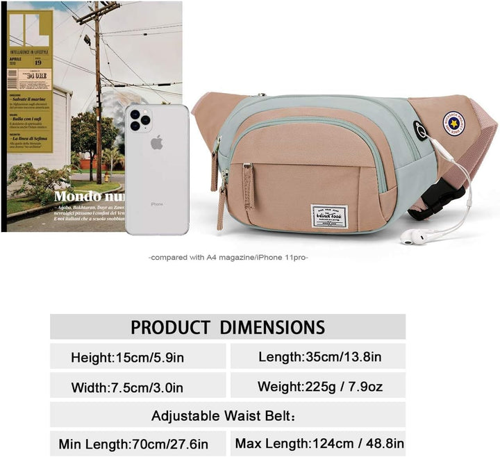 Wind Took Bauchtasche Gürteltasche Brusttasche Stylisch gross Hüfttasche Sport Handytasche mit Kopfh