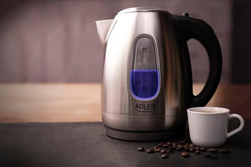 Adler AD 1223 Wasserkocher 1,7 L, silber/schwarz