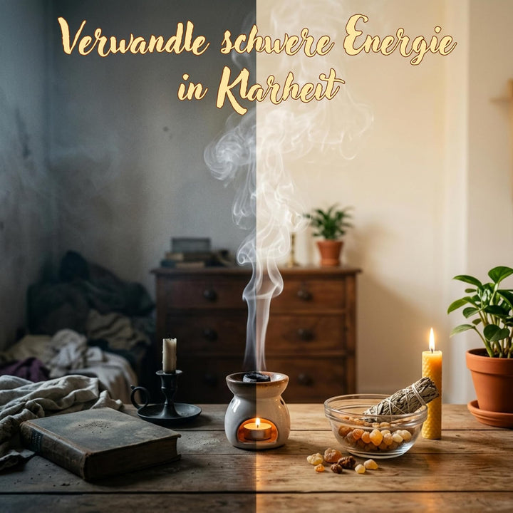 Premium Räucherwerk Set (Weihrauch, Myrrhe, Copal, Benzoe) 5-teilig zum Räuchern und Verbrennen, je