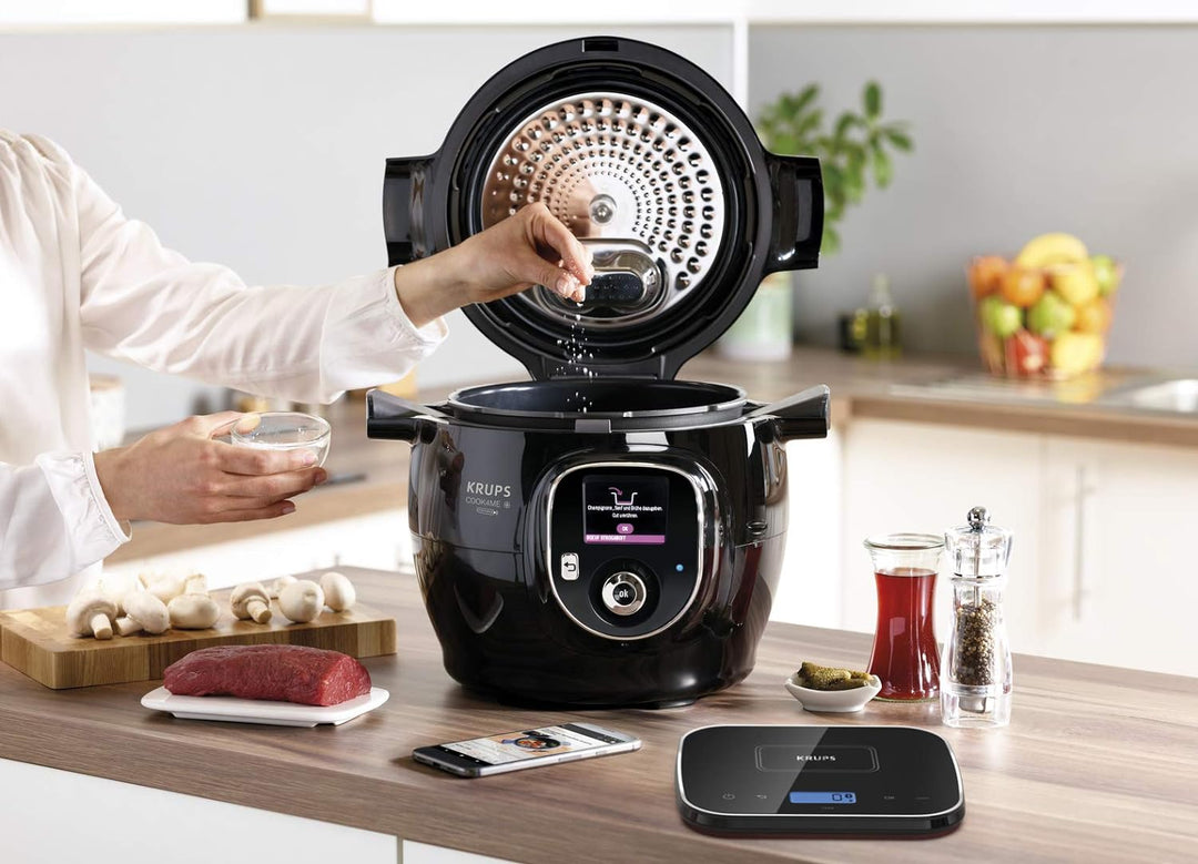 Krups CZ8568 Cook4Me+ Grameez Multikocher inkl. vernetzte Küchenwaage, (1600 Watt, 6 Kochstufen, Fas