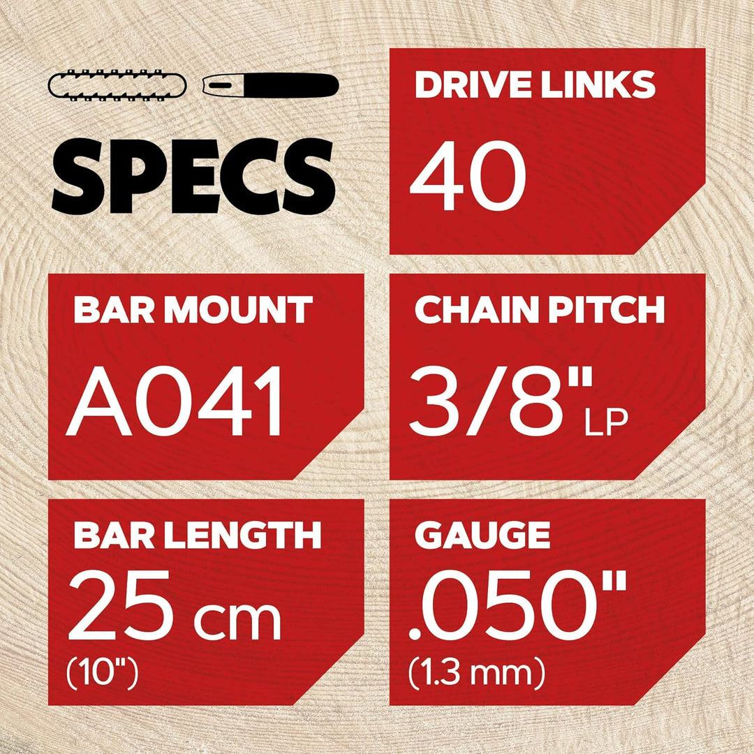 Oregon 3er-Pack Stangensägeketten und 1 Führungsschiene - 3/8" LP, 1.3mm, 40 Antriebsglieder Sägeket