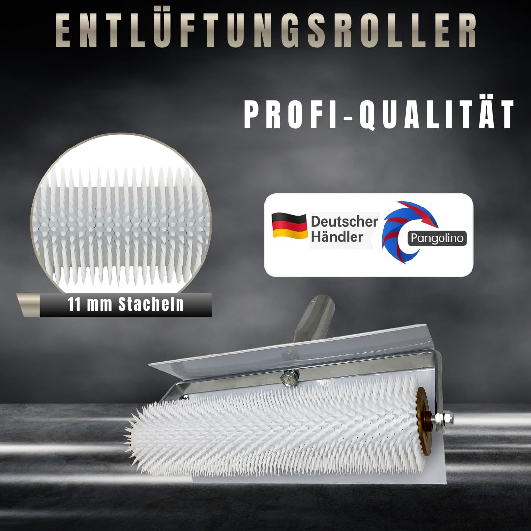 Pangolino - Entlüftungsroller - 25 cm mit Spritzschutz - Stachellänge: 11 mm - Profi-Qualität - Stac