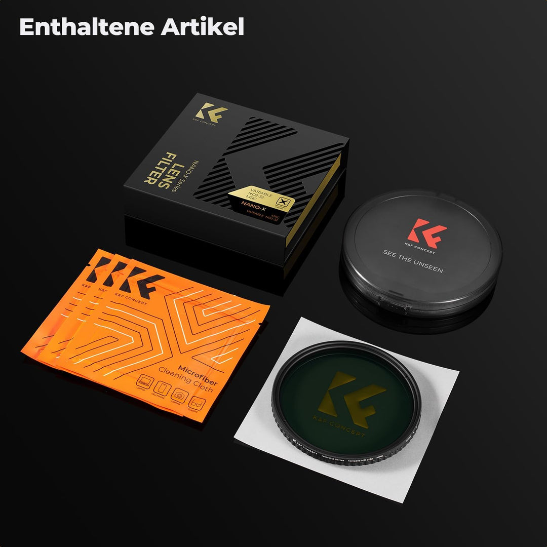 K&F Concept Nano-X Serie ND Filter 58mm Variabler Graufilter ND2-32(1-5 Blendenstufen), 58mm