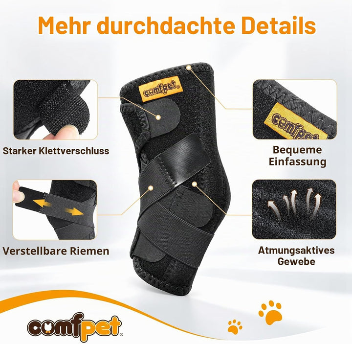 Hundehalsbandage für hintere Sprunggelenk, Hund Bein Unterstützung Wrap mit Metall-Streifen, Hinterb