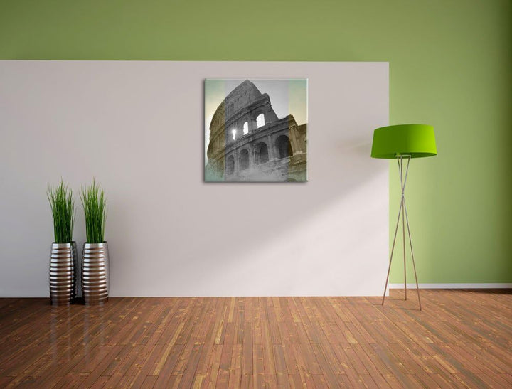 Pixxprint antikes Kolosseum in Rom als Leinwandbild/Grösse: 70x70 cm/Wandbild/Kunstdruck/fertig besp