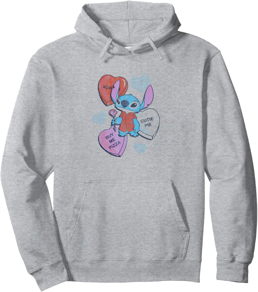Disney Lilo & Stitch Valentinstag Candy Hearts & Flowers Pullover Hoodie