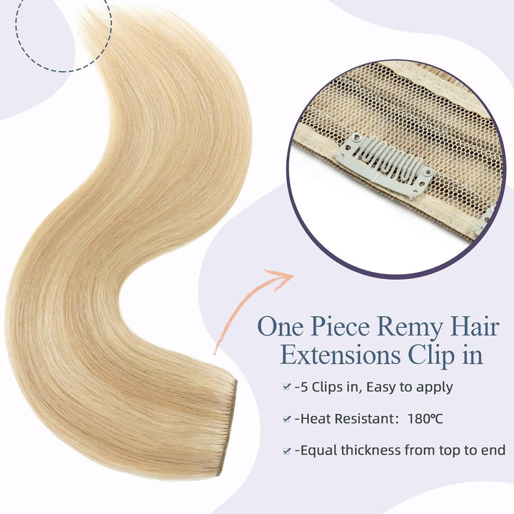 Clip in Extensions Echthaar DICK Haarteile Echthaar 1Pc 5 Clips Extensions Echthaar Clip in Weich Na