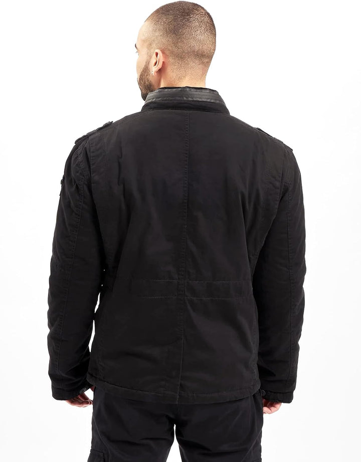 Brandit Winter-Jacket - Stylische Jacke für Herren mit versteckter Kapuze, Stehkragen und Baumwollfu