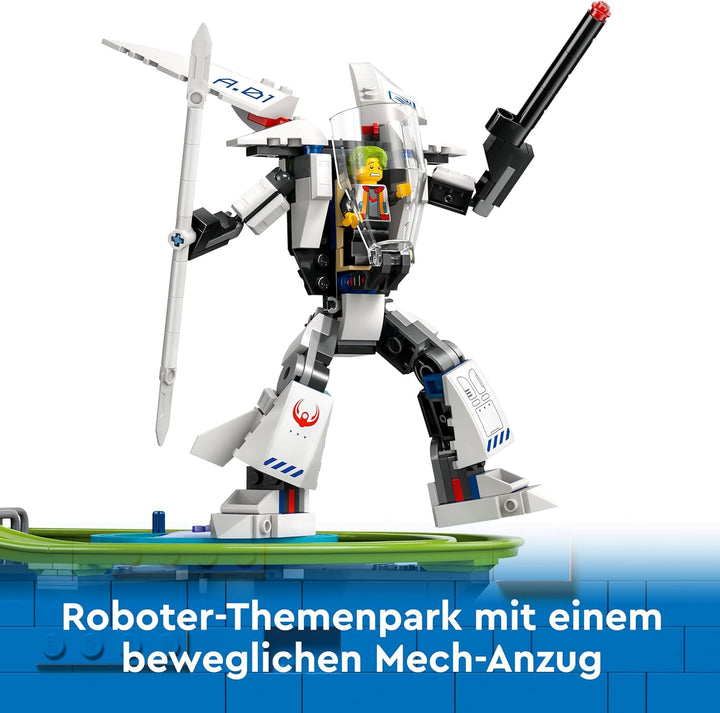 LEGO City Achterbahn mit Roboter-Mech, Spielzeug-Vergnügungspark, Spielset für Jungen und Mädchen ab