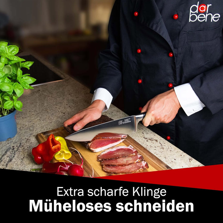 DarBene C-Series 2teilig Profi Küchenmesser aus deutschem Edelstahl, Filetiermesser 18cm, Chefmesser