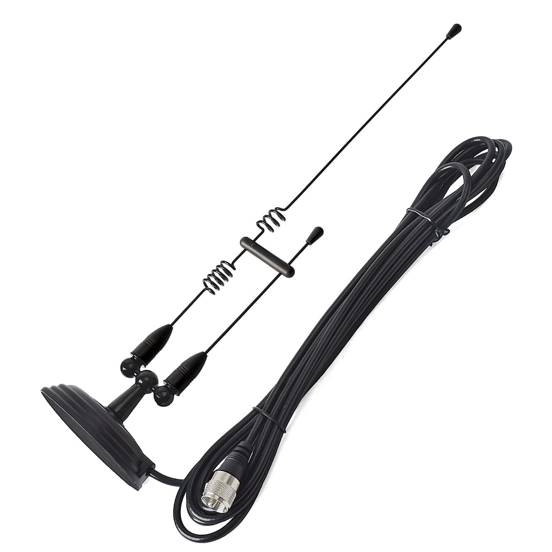 Dual Band Mobile Antenne magnetische Halterung Peitsche 144/430 MHz | mit 4 m RG58U Koaxialkabel für