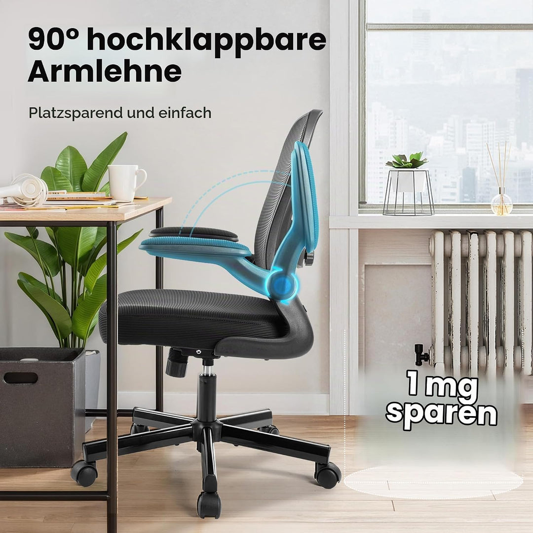ALPHA HOME Bürostuhl Ergonomischer Schreibtischstuhl mit Lendenwirbelstütze, Höhenverstellbar, Büros