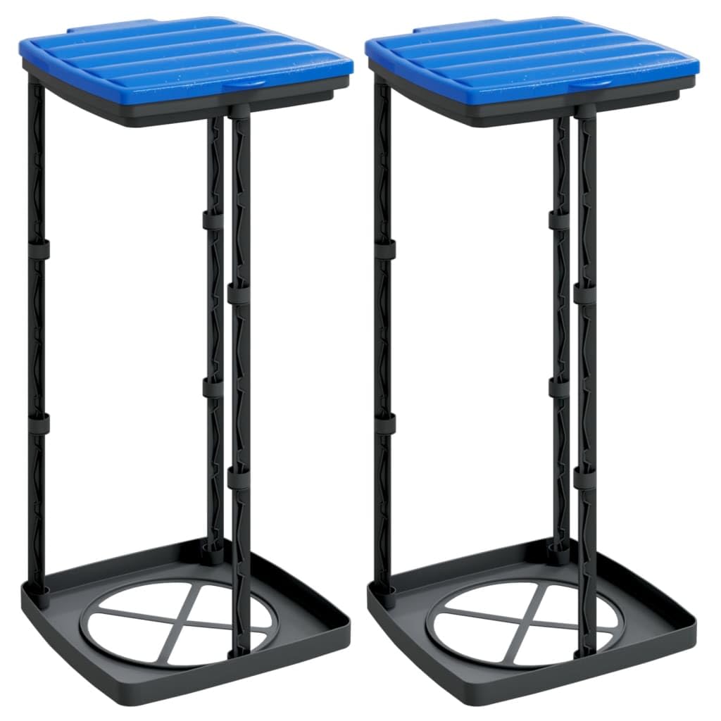 vidaXL Müllsackständer 2 STK., Müllsackhalter mit Deckel, Mülltütenhalter für Küche Garten Garage, M
