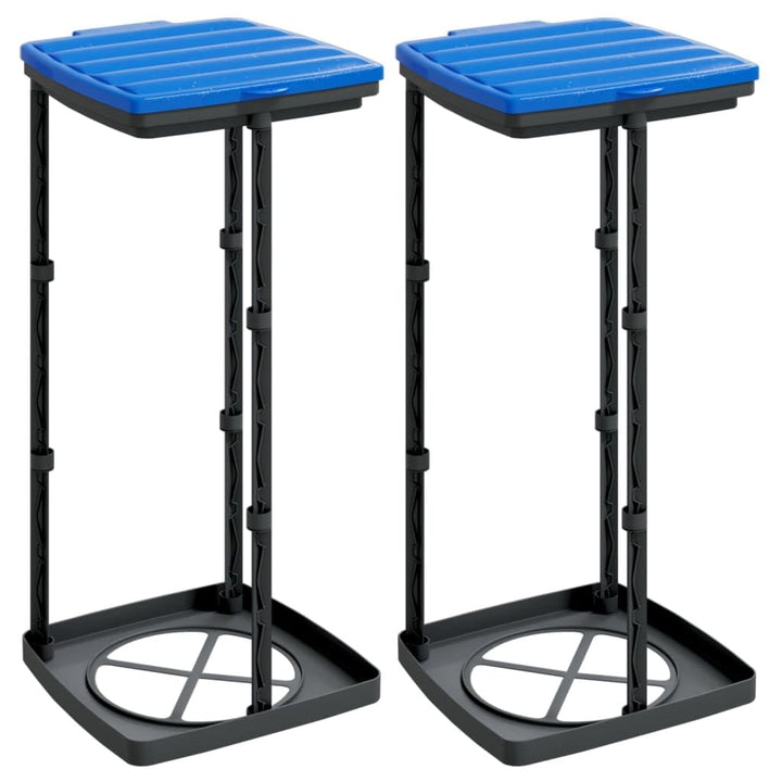 vidaXL Müllsackständer 2 STK., Müllsackhalter mit Deckel, Mülltütenhalter für Küche Garten Garage, M