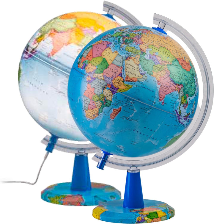 TOPGLOBE 30cm Leuchtglobus - Englische Karte - Schülerglobus Moderne Politische Weltkugel – pädagogi