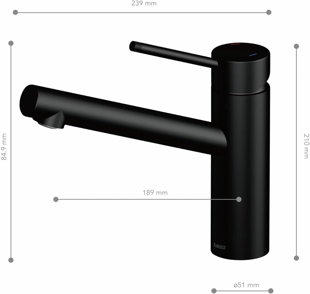 Lenz IRA Küchenarmatur Schwarz 46060451 Schwarz-matt, Schwarz-matt