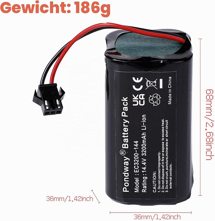 3200mAh 14.4V Ersatzakku Kompatibel mit Ecovacs Deebot 600/605/N79/N79S/DN622 für Bagotte BG600 BG60