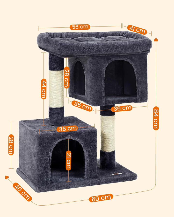 Feandrea Kratzbaum, 84 cm Katzenbaum, L, Katzenhaus für grosse Katzen bis zu 7 kg, grosse Plattform,