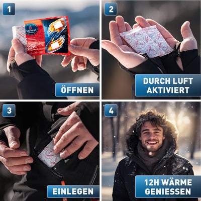 THE HEAT COMPANY Handwärmer - 10 oder 40 Paar - EXTRA WARM - Taschenwärmer Wärmepads - Fingerwärmer: