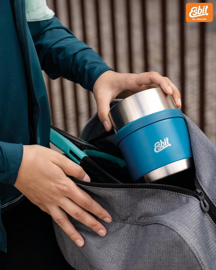 Esbit Thermobehälter Sculptor für Essen - Warmhaltebehälter 500 ml in Polar Blue - aus Edelstahl für