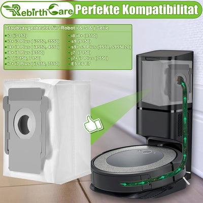 Rebirthcare 10 stück i7 beutel für irobot für roomba i7 i7+ i7 plus s9 s9+ i3 i3+ i4 i4+ i6 i6+ i8 i