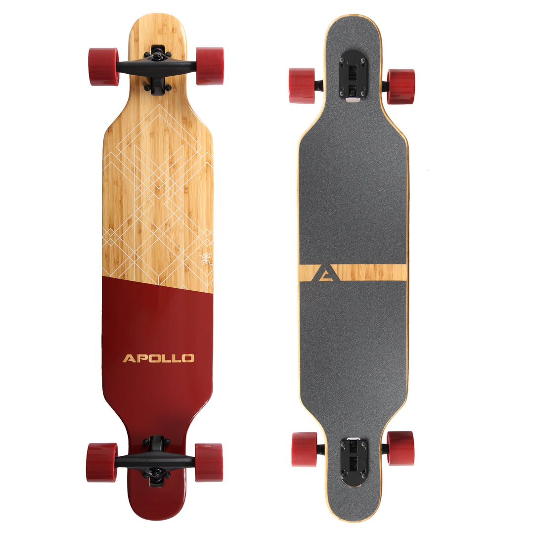 Apollo Longboard, Komplettboard mit High Speed ABEC Kugellagern, Drop Through, Freeride, Skaten, Cru