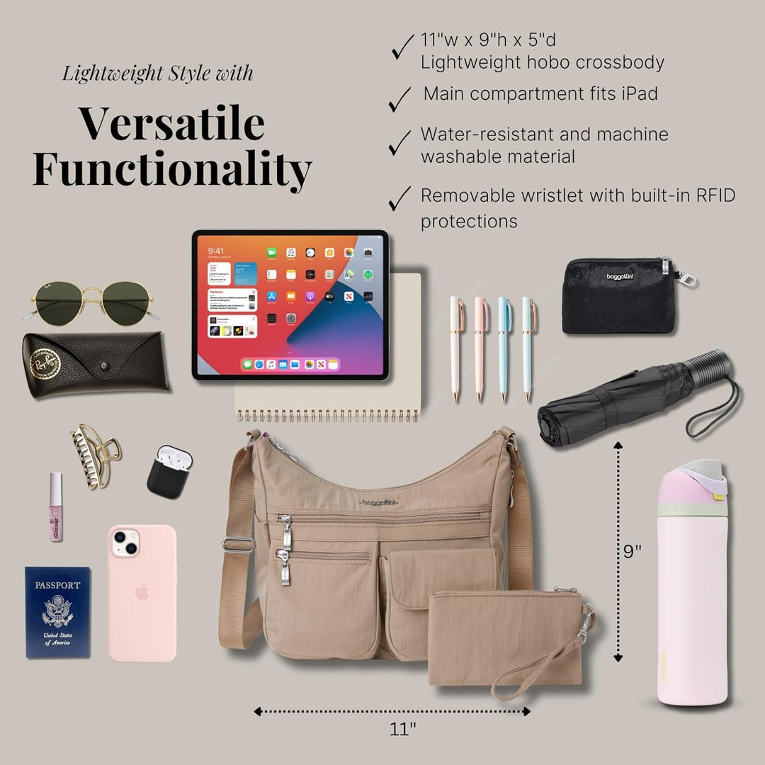 Baggallini Damen Everywhere bagg with überall Tasche mit RFID Einheitsgrösse Strand, Einheitsgrösse